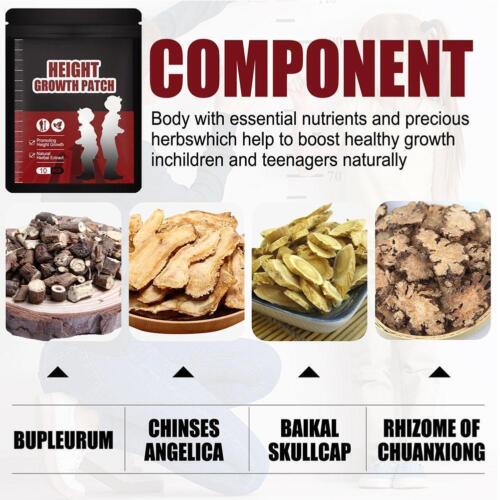 10PC Promote The Growth of Skeletal Muscles Herbal Height Foot Patch X9O8 - Foto 5 di 7