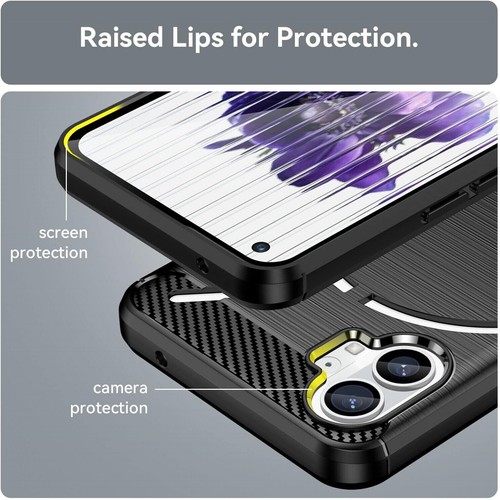 Premium Real Brushed Carbon Fiber Anti-drop Protective Case for Nothing Phone1/2 - Picture 6 of 13