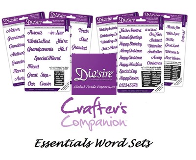 Diesire Essentials Metal Dies CELEBRATION WORDS Set Crafters Companion