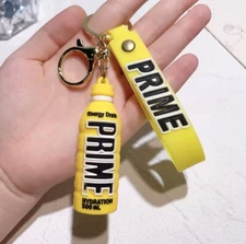 Prime Bottle Keychain With Rubber Wrist Strap - Lemonade Flavor