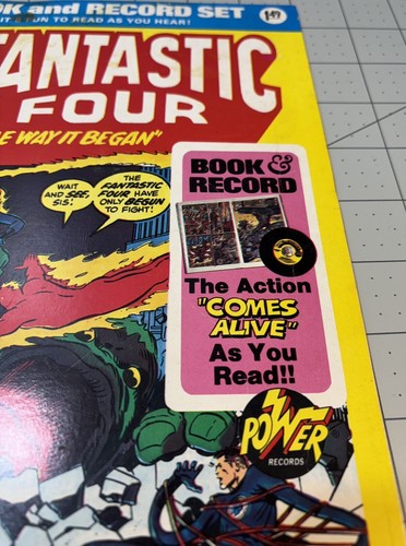 Vintage Fantastic Four Buch & Schallplatten Set Marvel Comics 1974 Superhelden Farbe 45 RPM - Bild 7 von 15