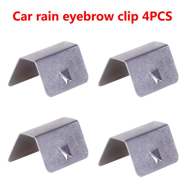 4pcs Car in Channel Wind/rain Deflectors Clips Stainless Steel Rain