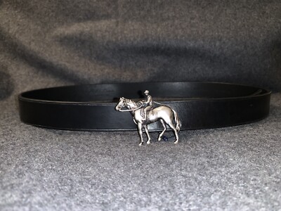 【未使用】Ralph Lauren ベルト made in USA New POLO Ralph Lauren BIG Bear Logo Striped Nickel Buckle