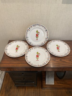Set of 4 Dr. Seuss How The Grinch Stole Christmas Dinner Plate-Grinch-Cindy Loo