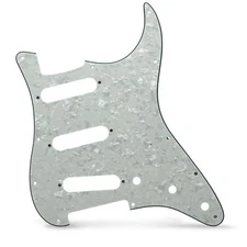 AxLabs Hardware Strat-style 11-Hole Blank Pickguard - White Pearl