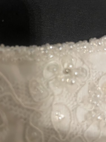 Wedding Dress Size 12 Ivory Taffeta Beaded Strapless £800 - Picture 7 of 14
