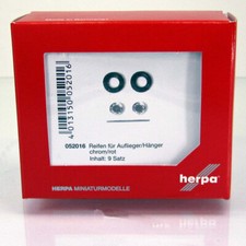 Herpa 052016 Reifen für Auflieger / Hänger (chrom/rot, 9 Sets) 1:87