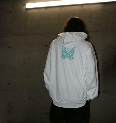 NEEDLES Parker Hoodie Sweatshirt White Long Sleeve Size-L New from 