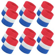 12 Pcs Wrist Sweatbands, Cotton Terry Cloth Wristbands, Athletic Band for Sports