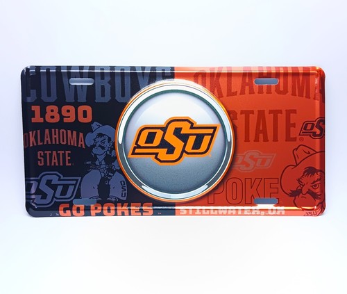 Licensed NCAA OSU OKLAHOMA STATE COWBOYS EMBOSSED METAL NOVELTY LICENSE PLATE - Picture 8 of 18
