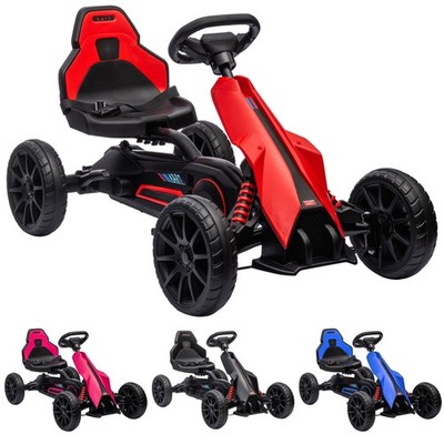 HOMCOM Gokart, Kinderfahrzeug mit verstellbarem Sitz, Tretfahrzeug