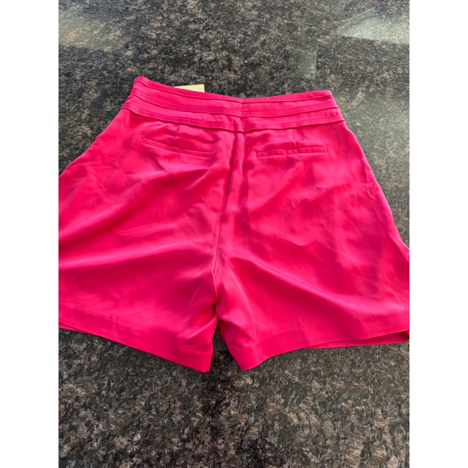 Ramy Brook Joss Shorts Hot Pink High Waisted Pleated Satin A04245007 Size 6 NEW thumbnail 7