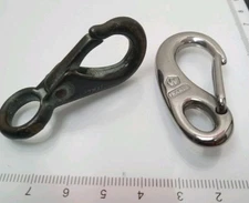 2 Small Nautical Carabiner Hook Clasps Rigging Vtg Italy 0 W France