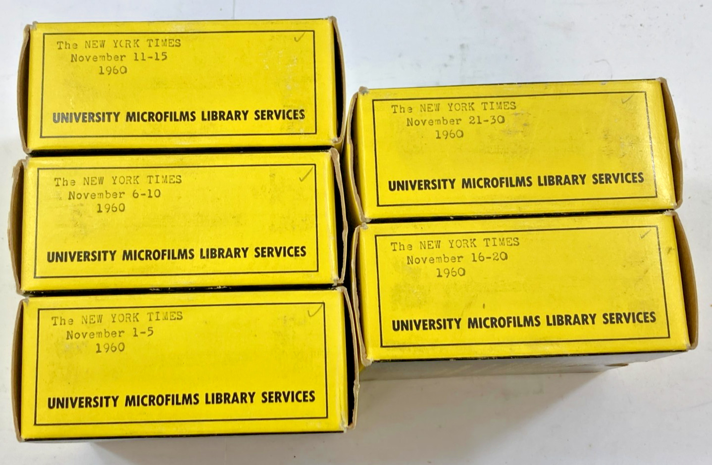 November 1960 ~ The Complete Month Of The New York Times On Microfilm