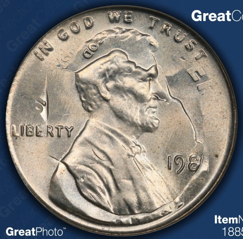 1981 Lincoln Cent Struck 1C On 10C Double Denomination Error ANACS Soap Box MS65 - Image 2 of 4