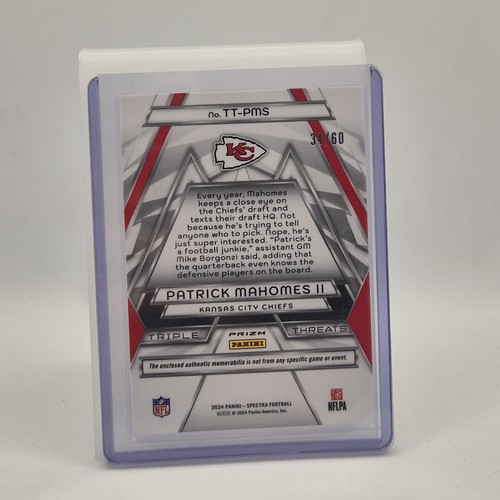 2024 Panini Spectra #TT-PMS Patrick Mahomes #TT-PMS Triples Threats 34/60 - Bild 2 von 3