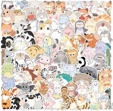 100PCS Animal Stickers, Water Bottle Stickers for Kid Classroom, Cute White