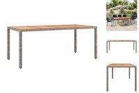 Gartentisch Mit Holzplatte Grau Polyrattan & Massivholz Akazie Esstisch