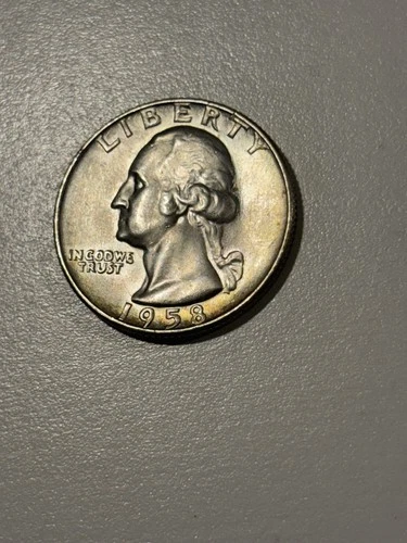 1958-D Washington Quarter GEM BU, TONED! 90% Silver 25c