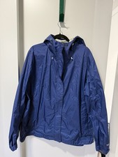 L.L. Bean Rain Jacket Womens Size 3X Blue Trail Model Lightweight Waterproof