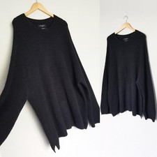 All Saints Allsaints Men's L Arinn Crew Sweater Black Oversized Fit Cotton Wool