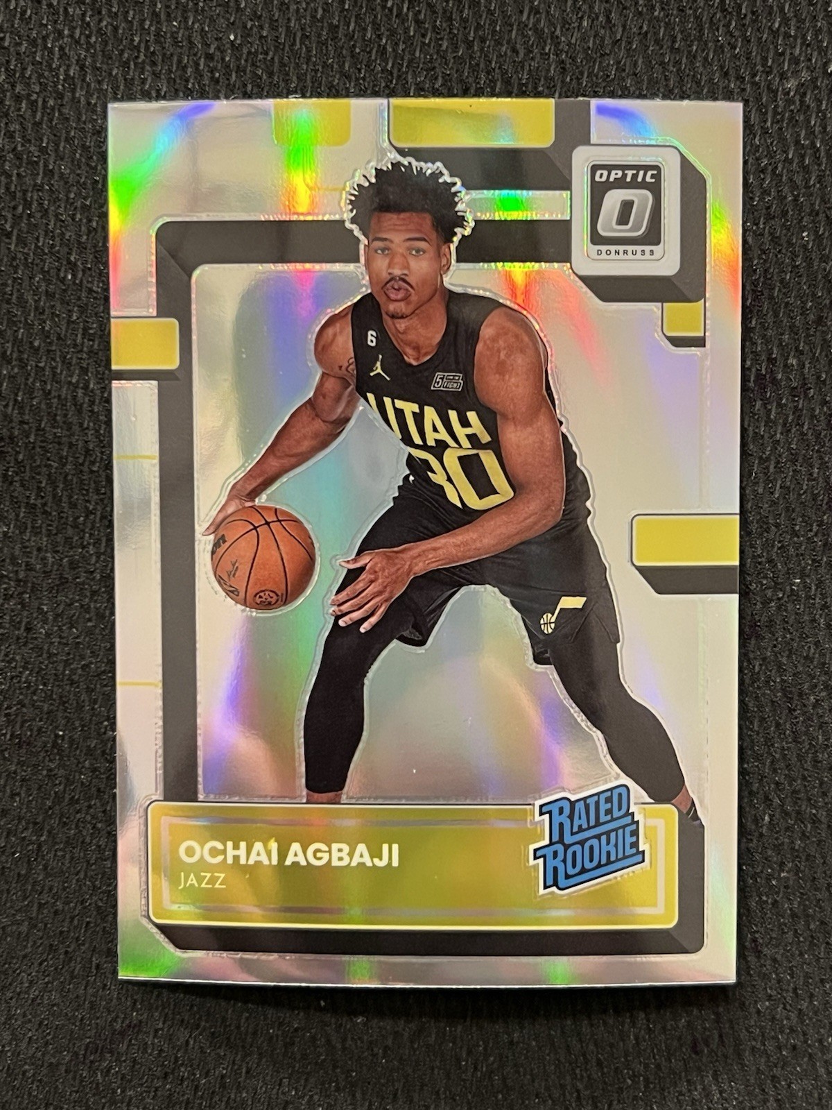 OCHAI AGBAJI 2022-23 Panini Donruss Optic SILVER HOLO ROOKIE PRIZM RC #205 JAZZ