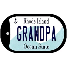 Grandpa Rhode Island Novelty Metal Dog Tag Necklace 2" x 1"