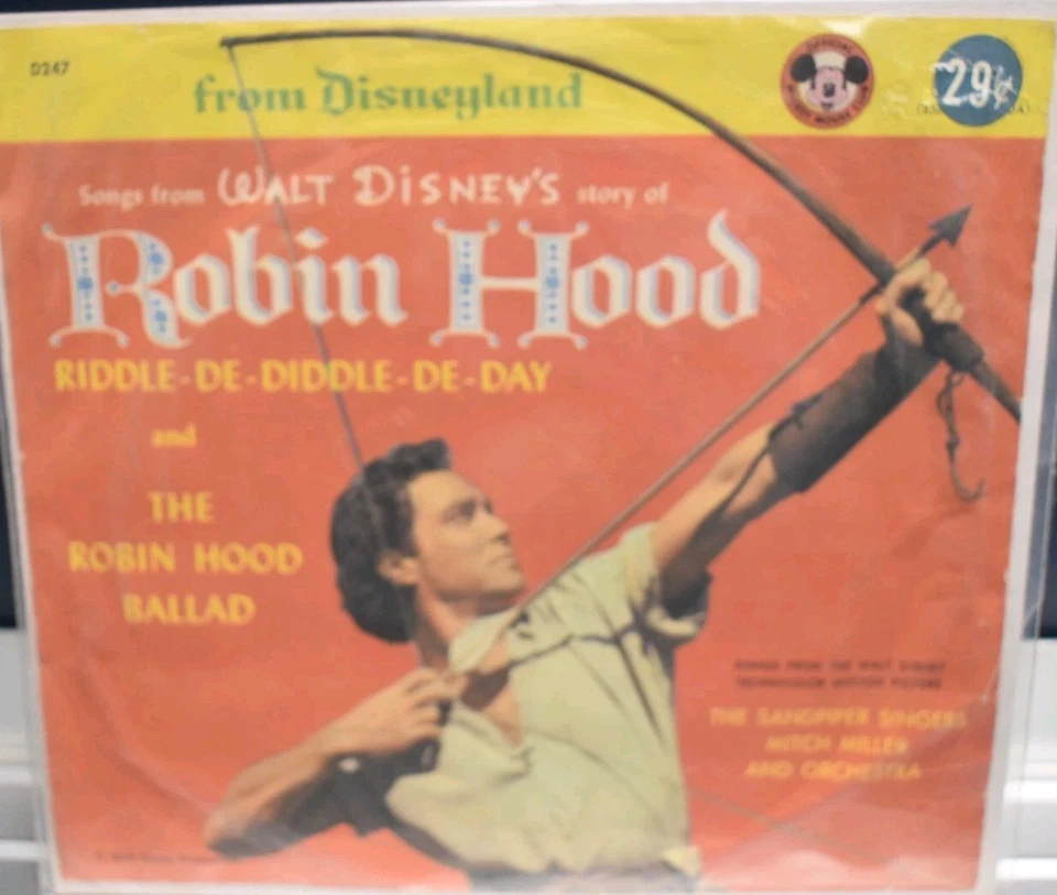 VINTAGE 1960's DISNEYLAND RECORDS RECORD - THE STORY of ROBIN HOOD Foto 2 de 3
