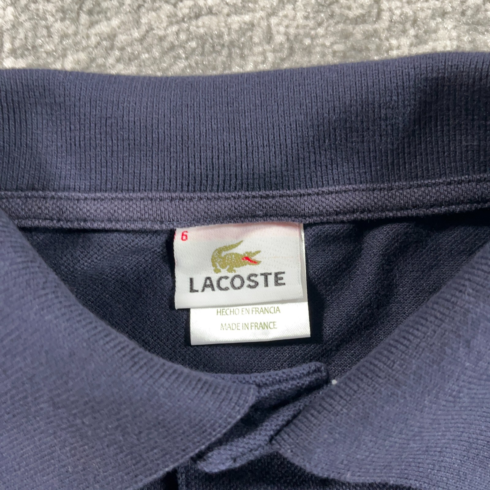 Lacoste Polo Shirt Mens 6 Navy Blue Pique Embroidered Croc Logo Preppy Tennis thumbnail 4
