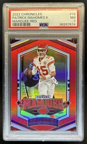 2022 Chronicles Patrick Mahomes II Marquee Red #/99 Chiefs PSA 7