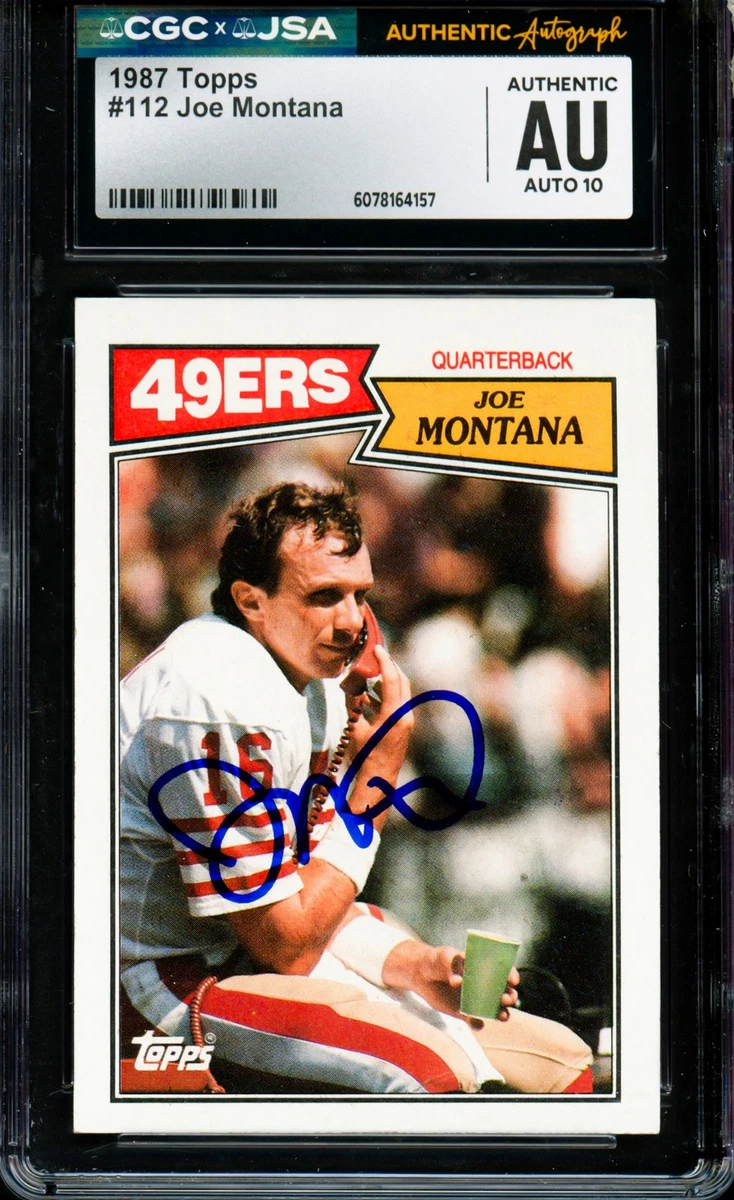 Topps Joe Montana Autographed Football Sports Trading Cards