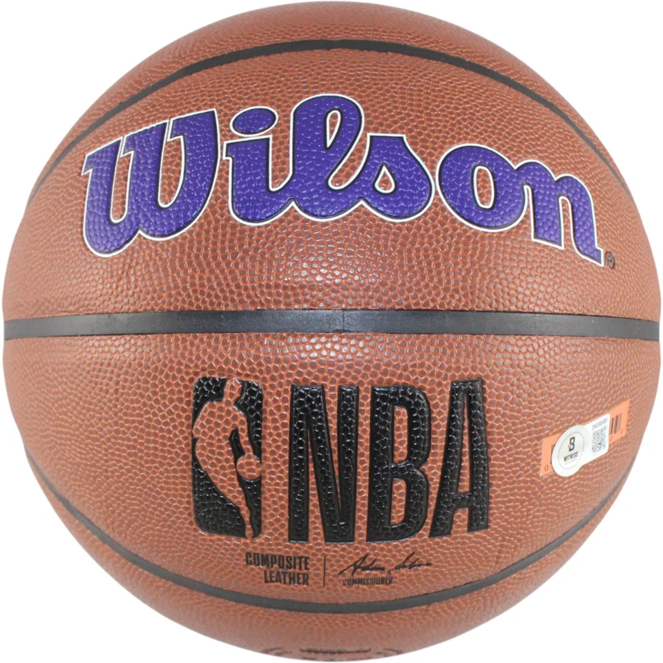 Magic Johnson Autographed Los Angeles Lakers Logo Basketball Beckett WIT 53083 - Image 3 of 4