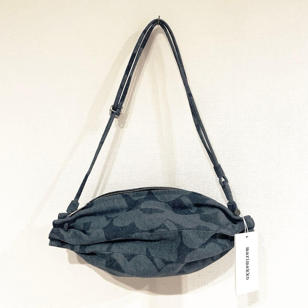 Marimekko Unikko Karla shoulder bag Mari denim NEW with Tag from