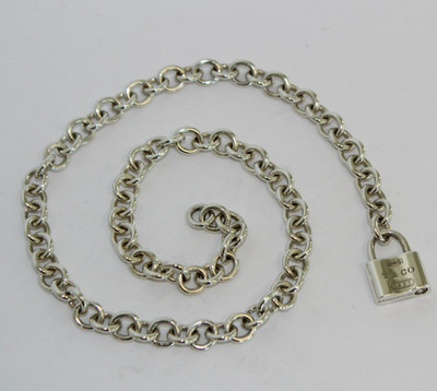 Tiffany & Co. Sterling Silver 1837 Padlock Pendant Necklace 16'' [056WEA]