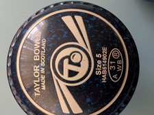 Taylor International Size 5 Lawn Bowls Stamp 2031 Blue Speckled Extreme Grip.