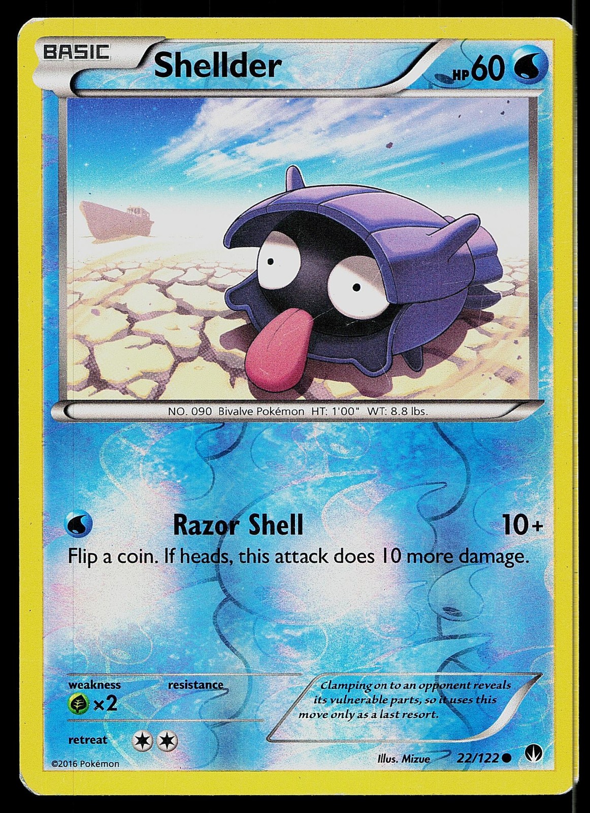 Pokemon Card BREAKpoint Shellder 22/122 Common Reverse Holo