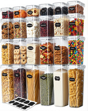 Plastic Airtight Food Storage Containers Sets with Lids 24 Pack Bpa-Free Kitch