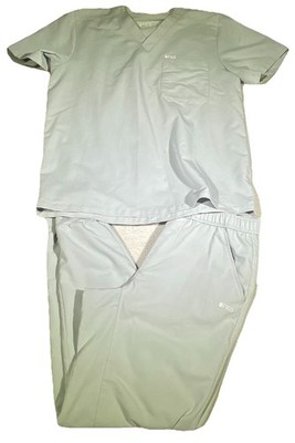 Figs Scrub Set Women s Gray Size Medium Pants Size Large Top Spot On Top Front