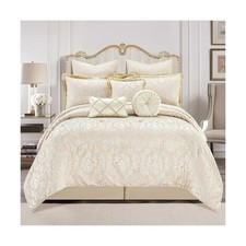 Loom and Mill 9-Piece Elegant Damask Comforter Sets Jacquard Medallion Design...