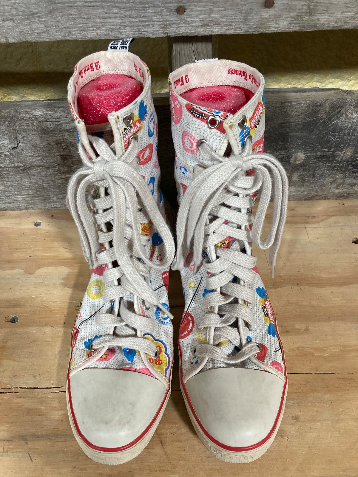 Harajuku Lovers High Top Shoes - Womens 9.5 - Gwen Stefani - Hearts Candy