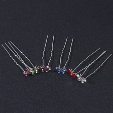 Rhinestone Butterfly Hairpin for Women Durable Bridal Hair Stick Assorted Color