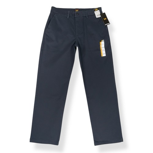 Lee Pants Men 32x30 (ACTUAL 32x29.5) Navy Blue Relaxed Straight Chino NWT