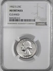 1932-S  25C WASHINGTON SILVER QUARTER  NGC AU DETAILS "CLEANED"  #8405240-012