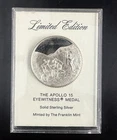 Sterling Silver Franklin Mint Apollo 15 Eyewitness Medal Limited Edition