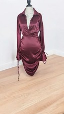 Fashion Nova Sugar Free Dress Womens Size  Large Burgundy Party Cocktail 