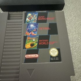 Super Mario Bros Tetris Nintendo World Cup Game NES 3 In 1 and slip case