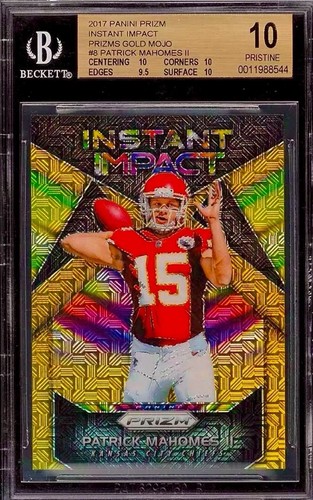 Patrick Mahomes II [Gold Mojo] #8 2017 Panini Prizm Instant Impact card