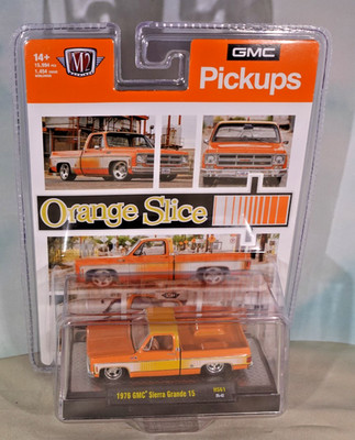 1/64th M2 Hobby Release HS61 1976 Orange Slice GMC Sierra Grande 15