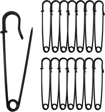 Safety Pins (Upgraded), 3" Large Safety Pins Pack of 30 for Clothes Leather Canv
