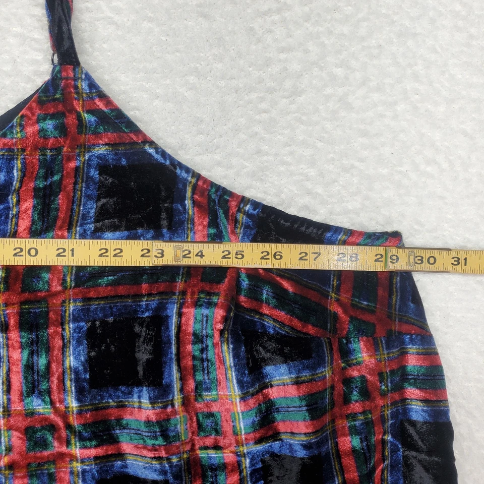 Camiseta sin mangas Torrid Sophie para mujer Cami 5XL negra tartán a cuadros terciopelo correa de espagueti Foto 4 de 4